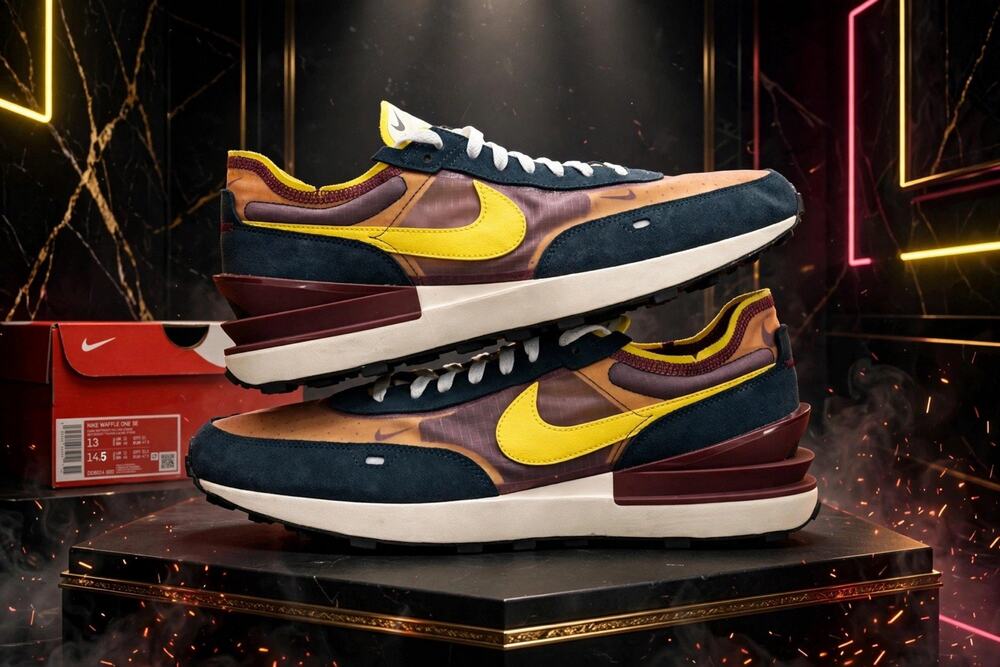 Size 13 Nike Waffle One SE Running Shoes Dark Beetroot DD8014-600